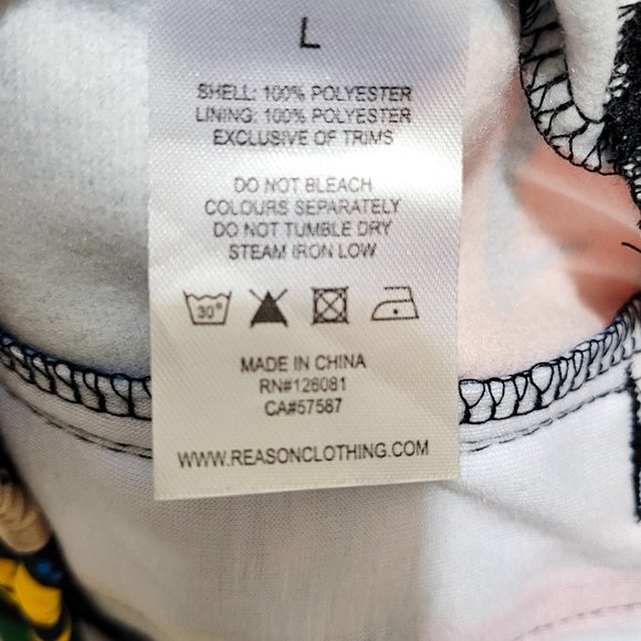 Reason RSN Brand Comic Cartoon PopArt Shorts Red Blue Drip Multicolor Wolf POW - Picture 6 of 10